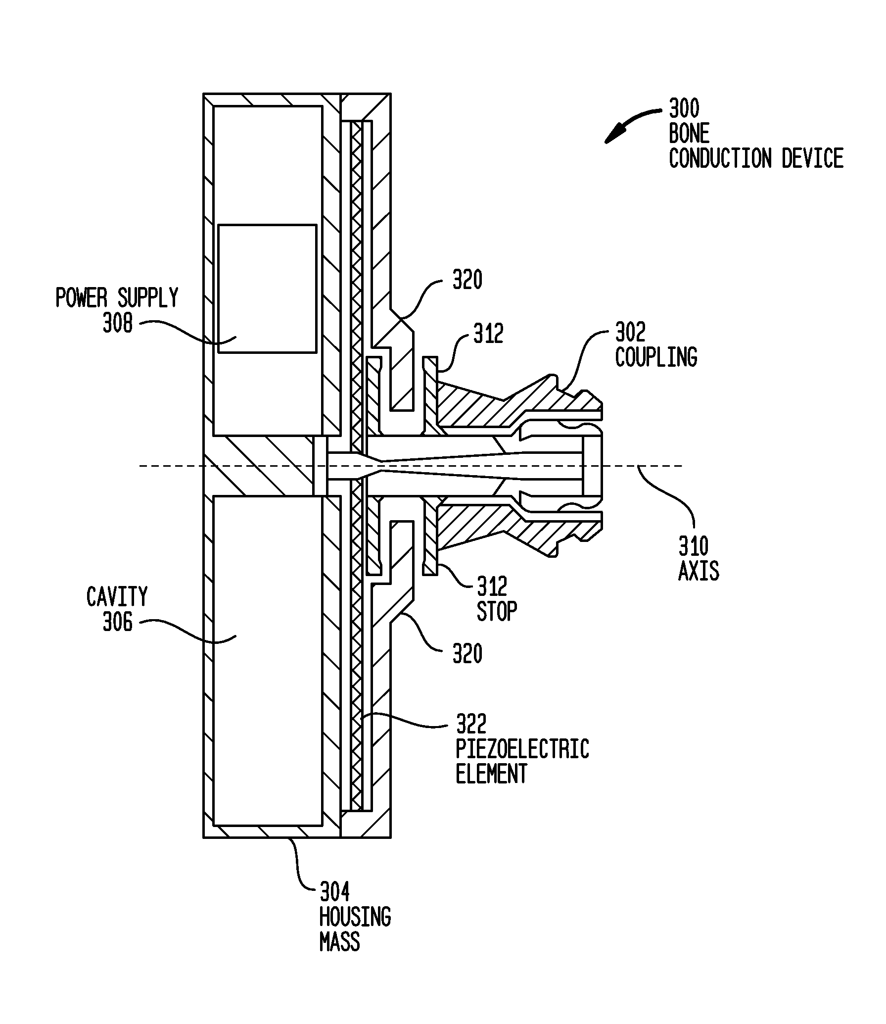 Bone conduction device having an integrated housing and vibrator mass