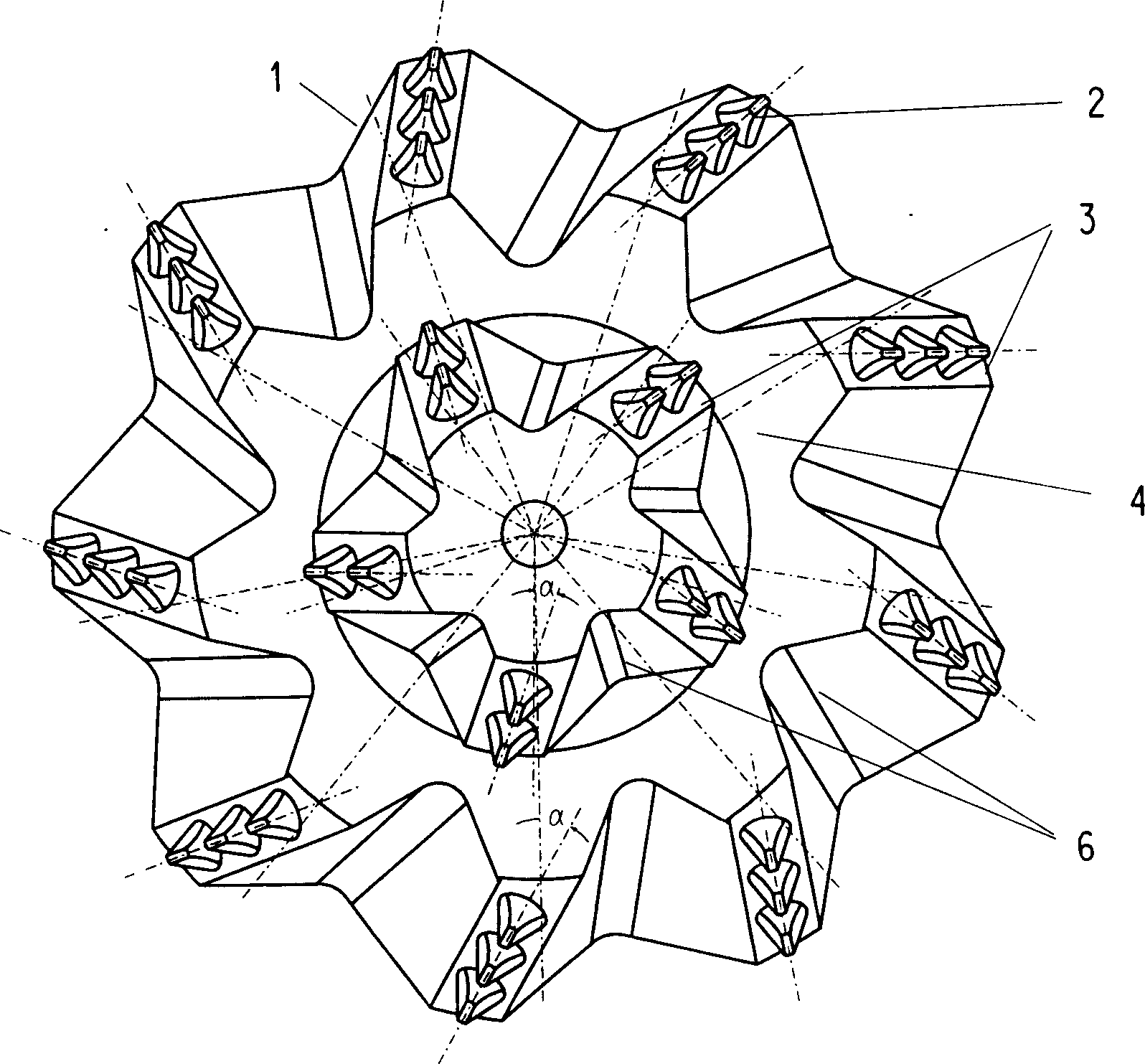 Roller bit with parallelly inlaid teeth