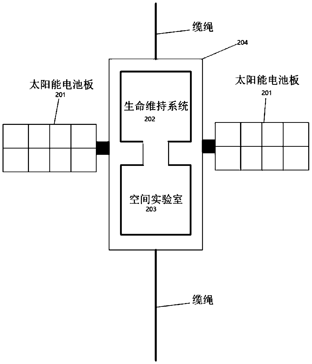 Lunar space exploration system based on ladder principle