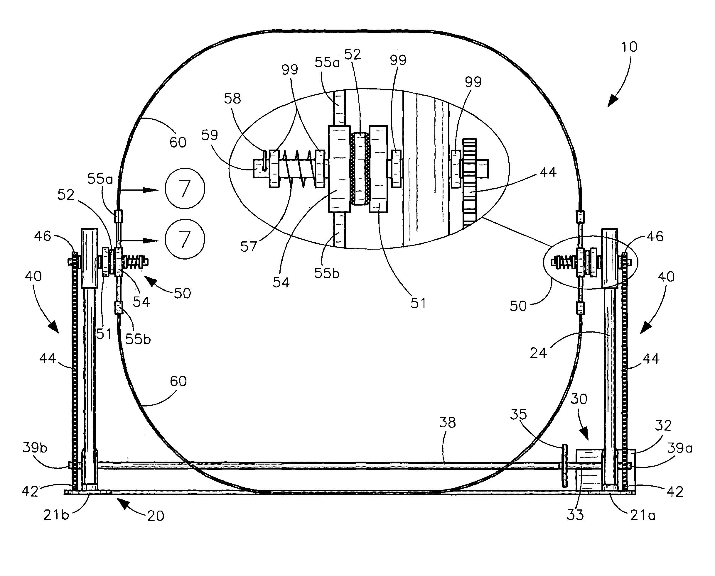 Recreational rope turning device and associated method