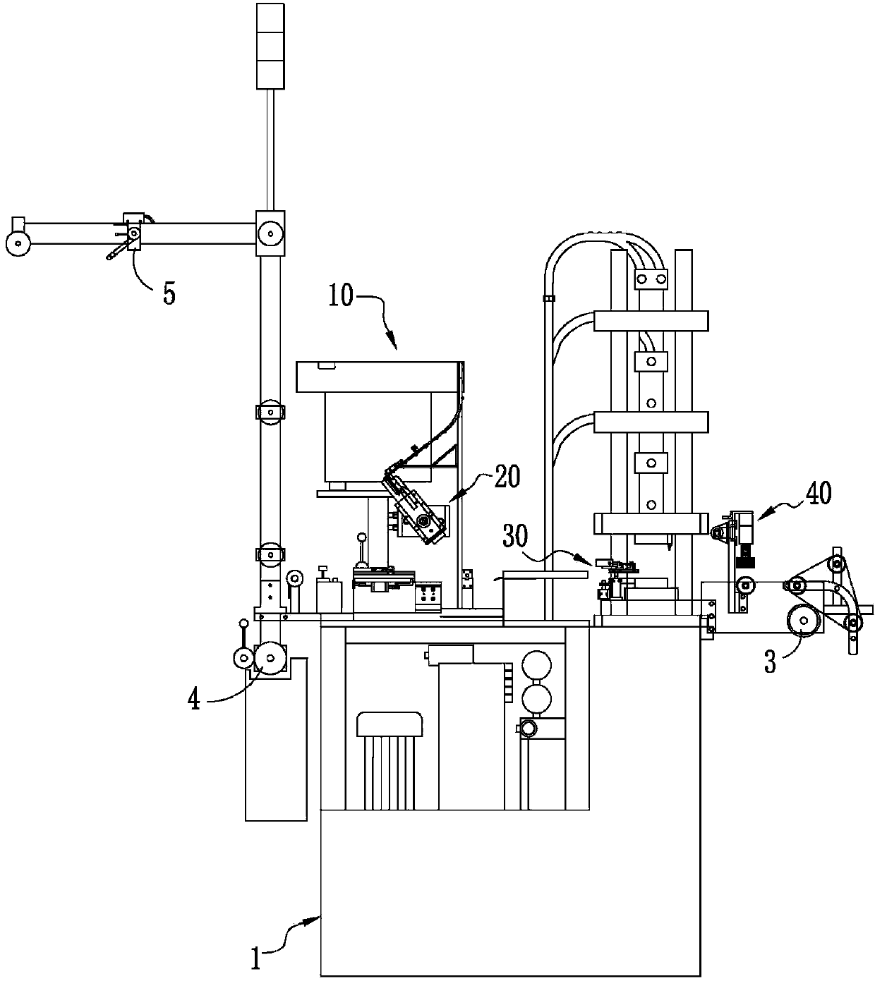 Automatic penetrator injection molding machine for plastic steel closed-end zippers