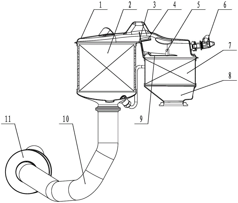 Tightly-coupled selective catalytic reduction (SCR) aftertreatment packaging structure of light diesel vehicle