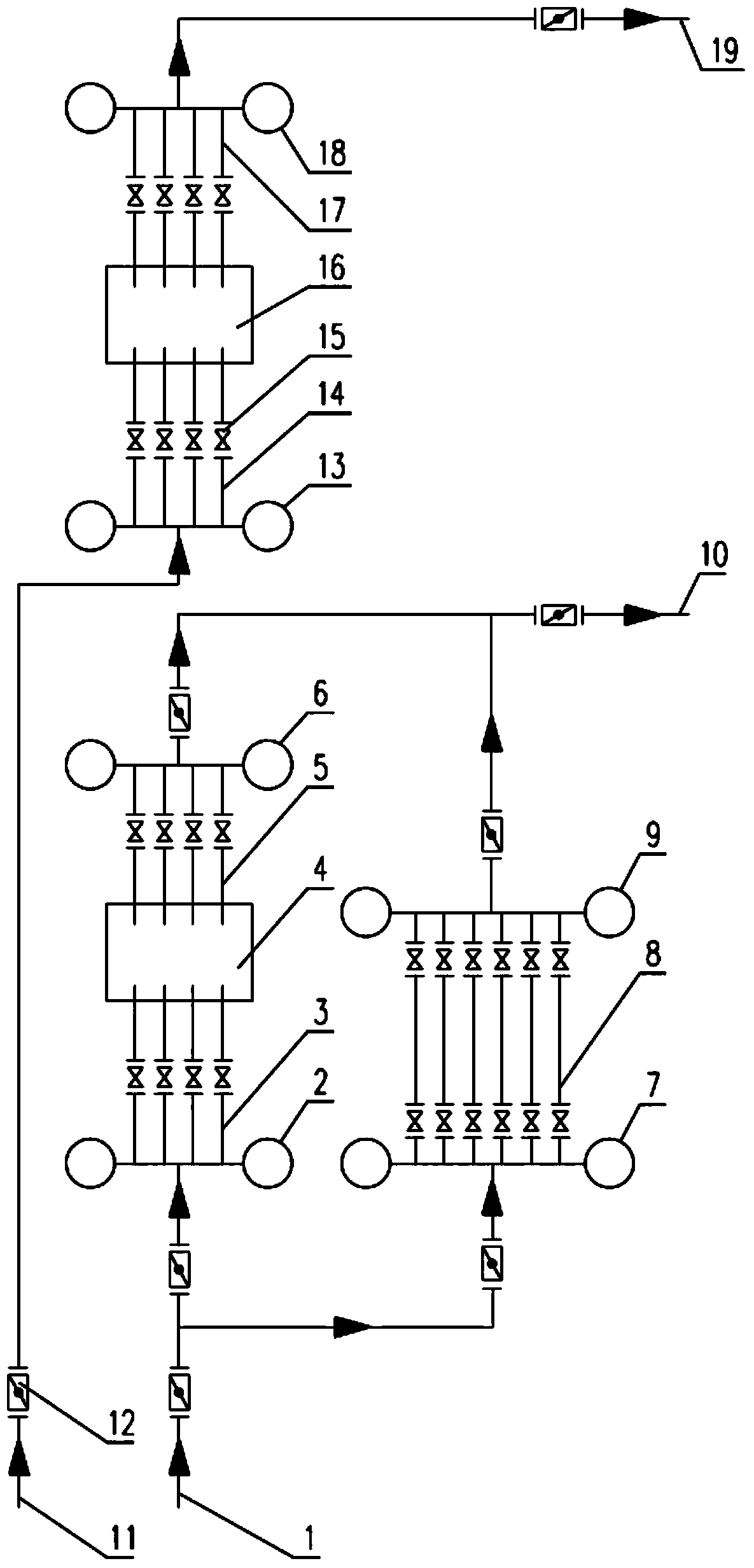 Sectional soft water closed circulation cooling system of blast furnace body