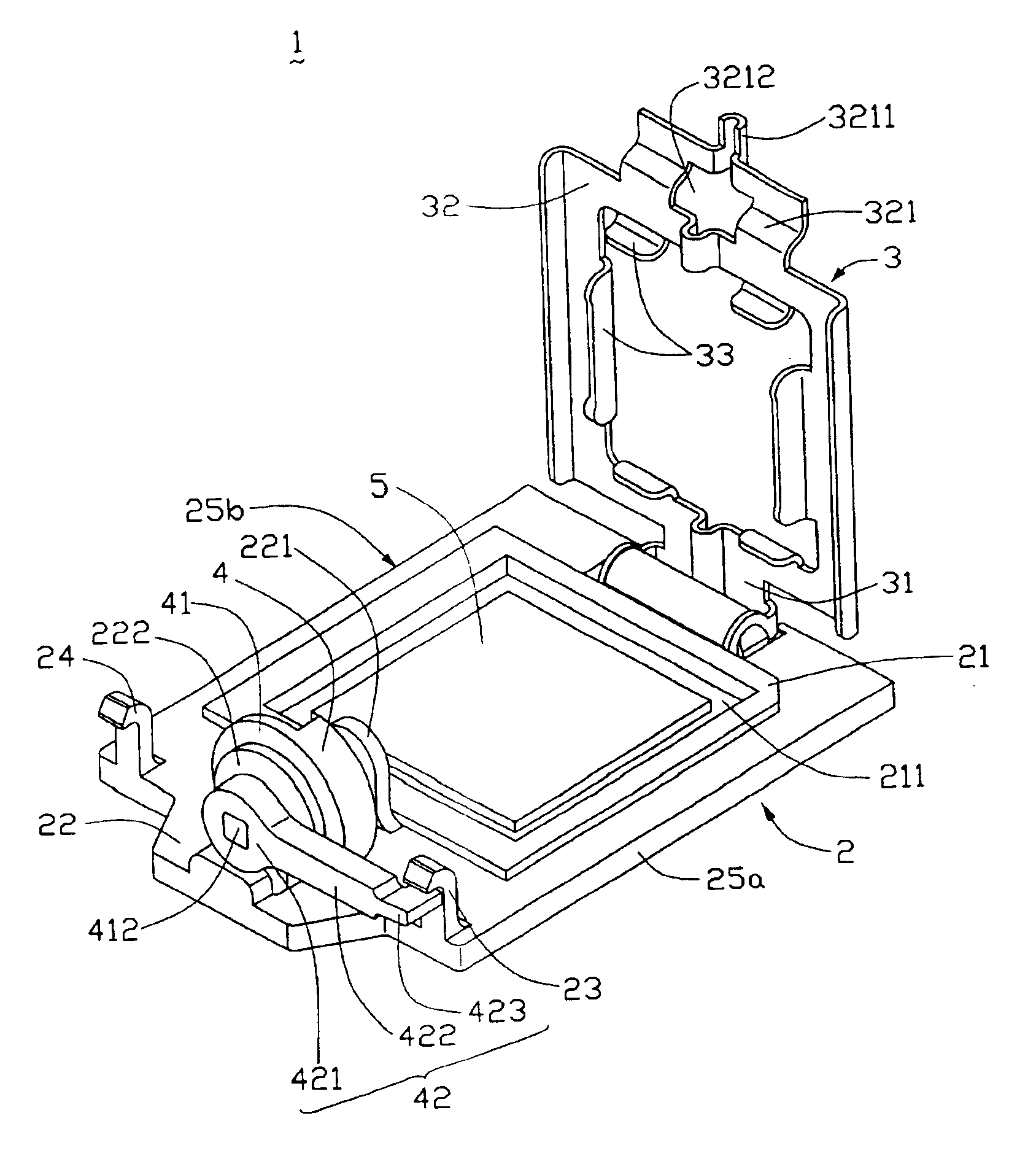 Land grid array connector assembly with compact cam driver