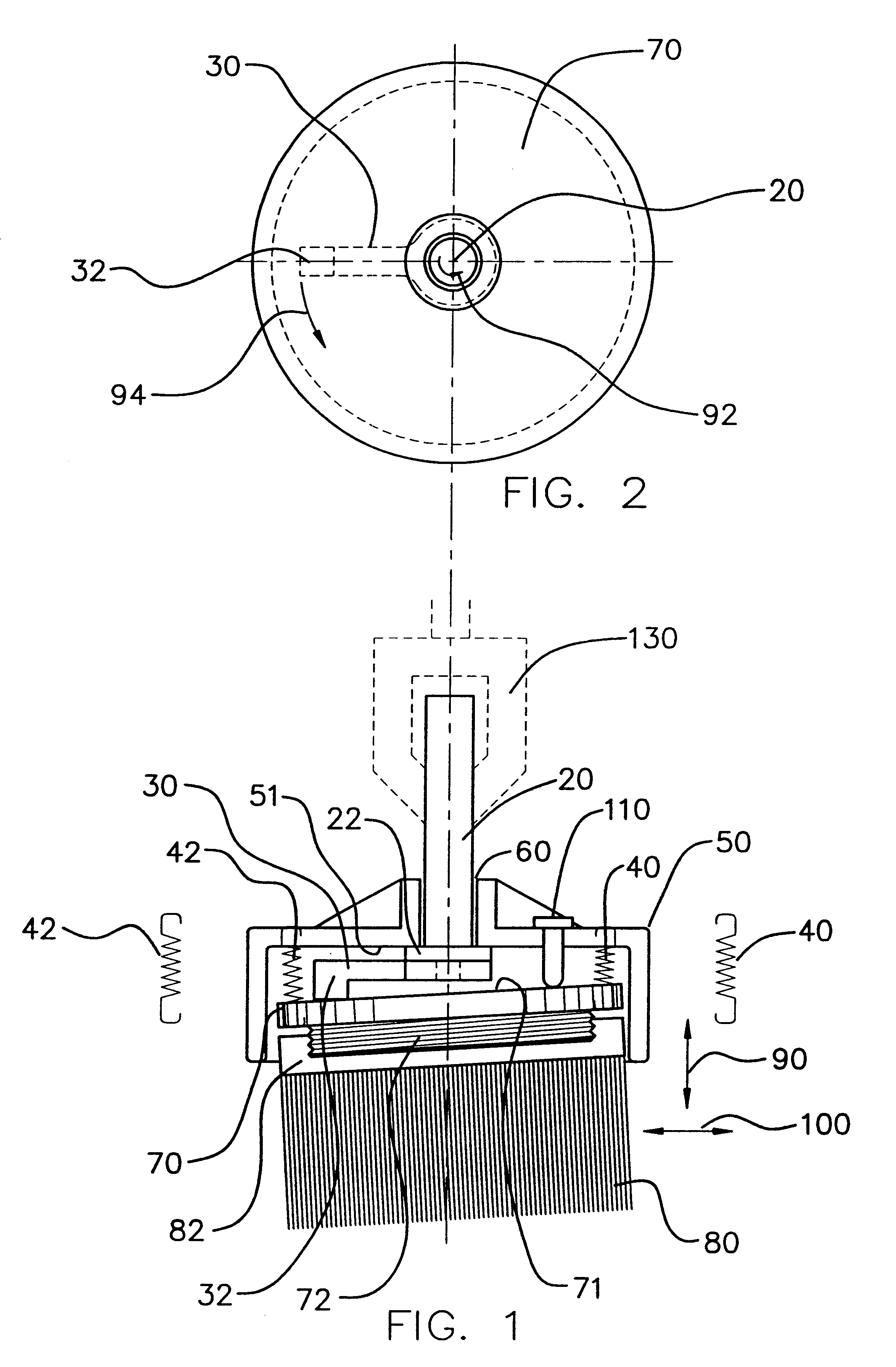 Wobble brush apparatus