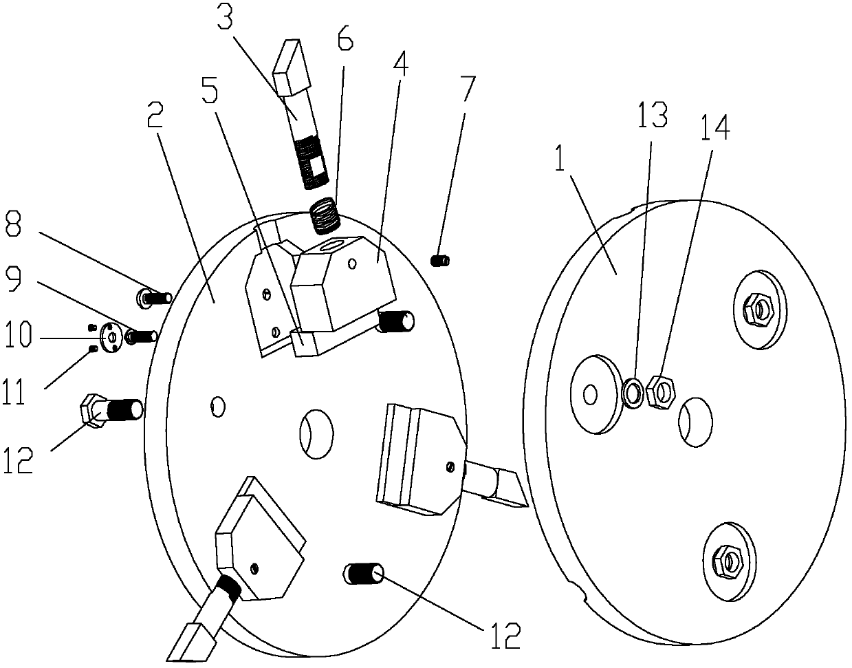 Single-edge diamond cutting tool with adjustable outer diameter and replaceable cutting edge