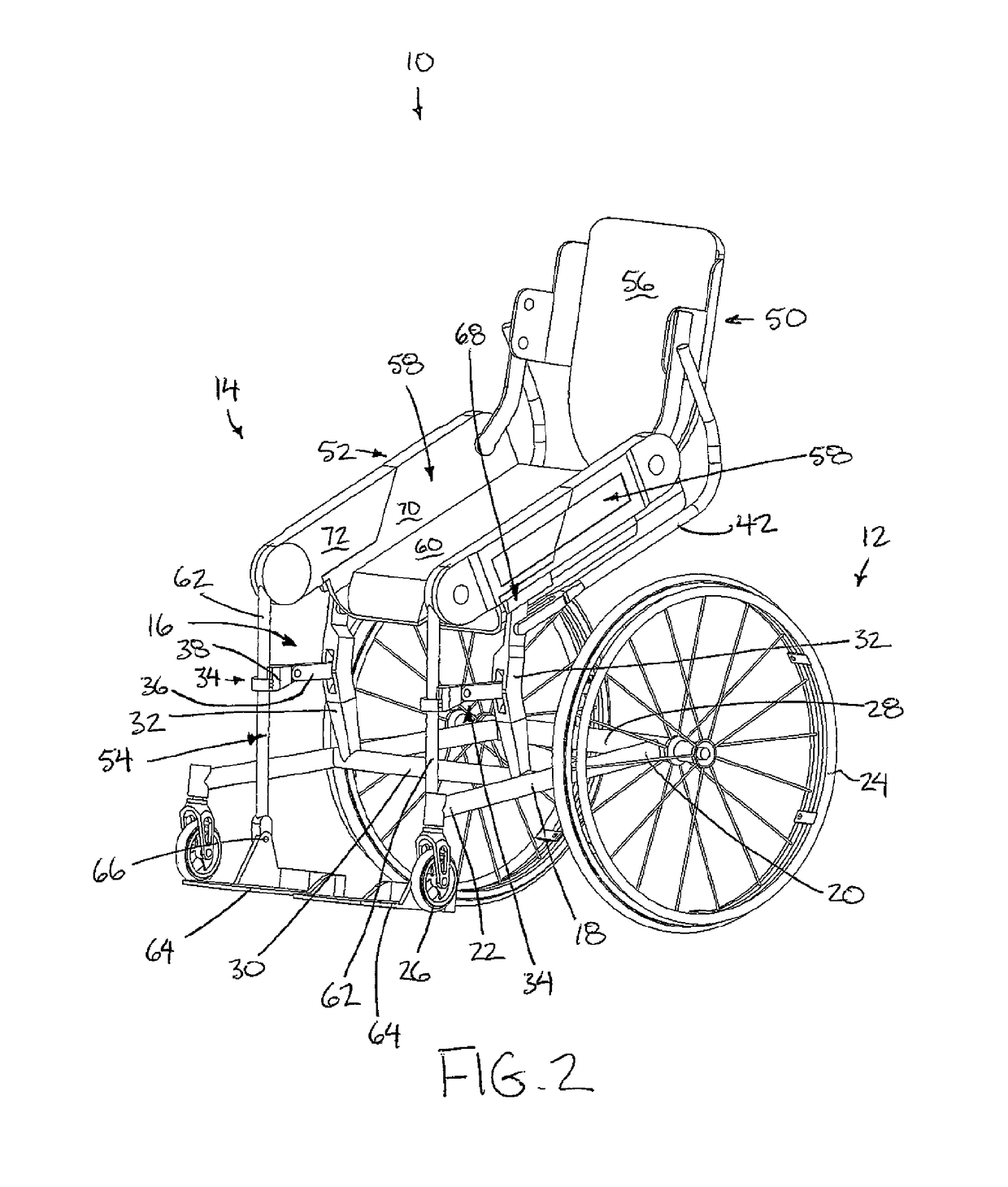 Mobility system including an exoskeleton assembly releasably supported on a wheeled base