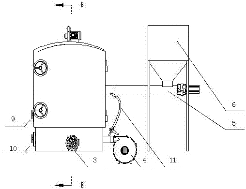 A Large Horizontal Biomass Diversified Raw Material Burner