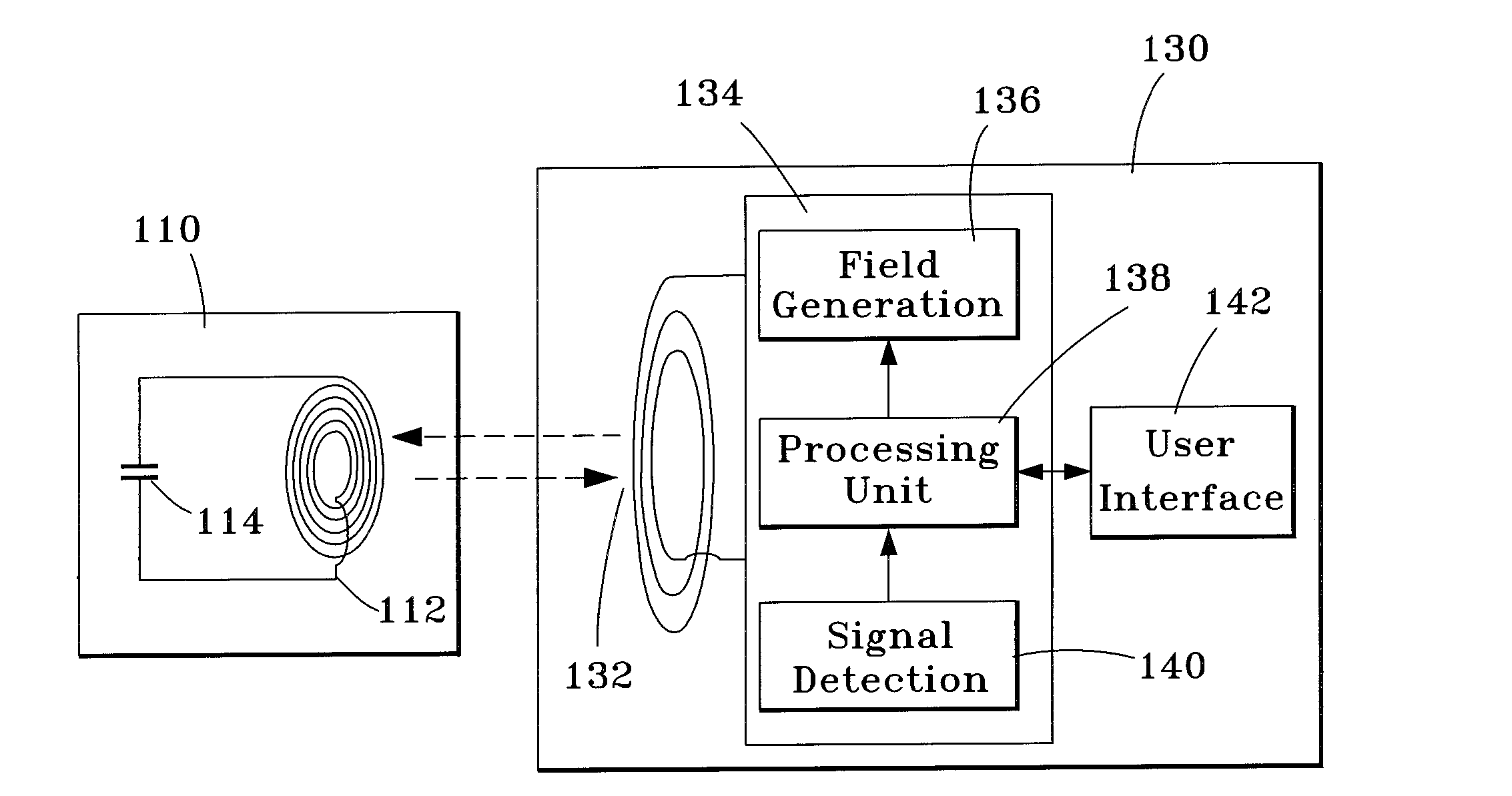 Monitoring system having implantable inductive sensor