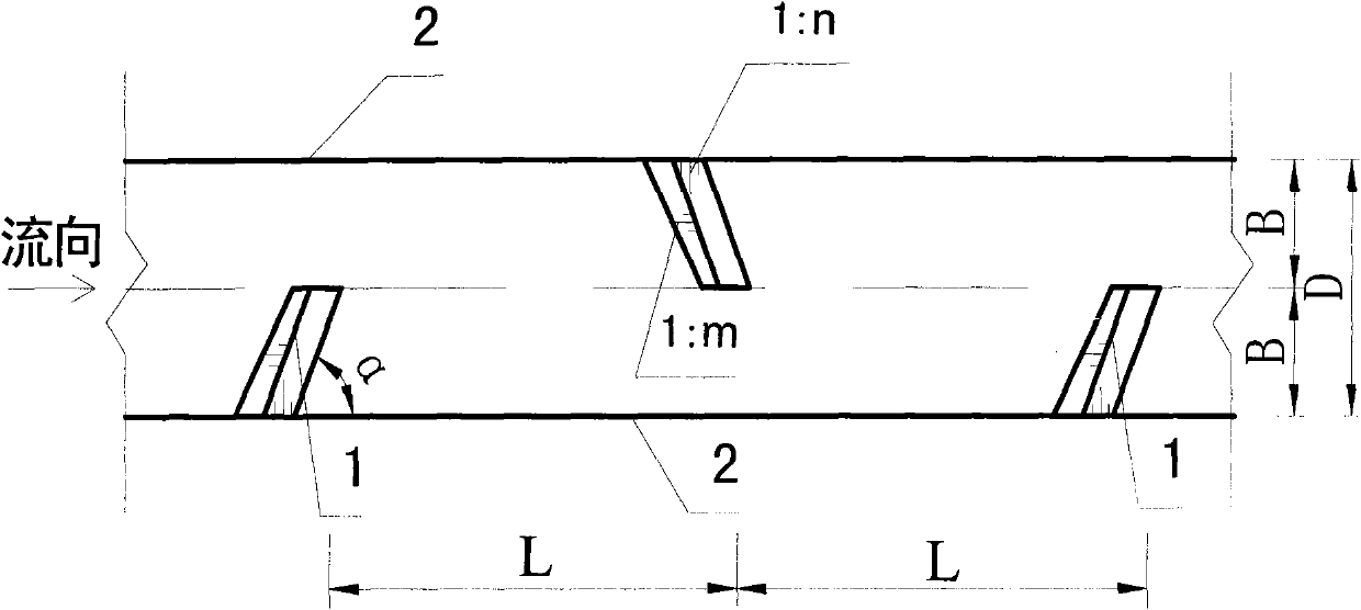 Mud-stone flow discharge guiding groove based on step anti-flushing notched sill group and use thereof