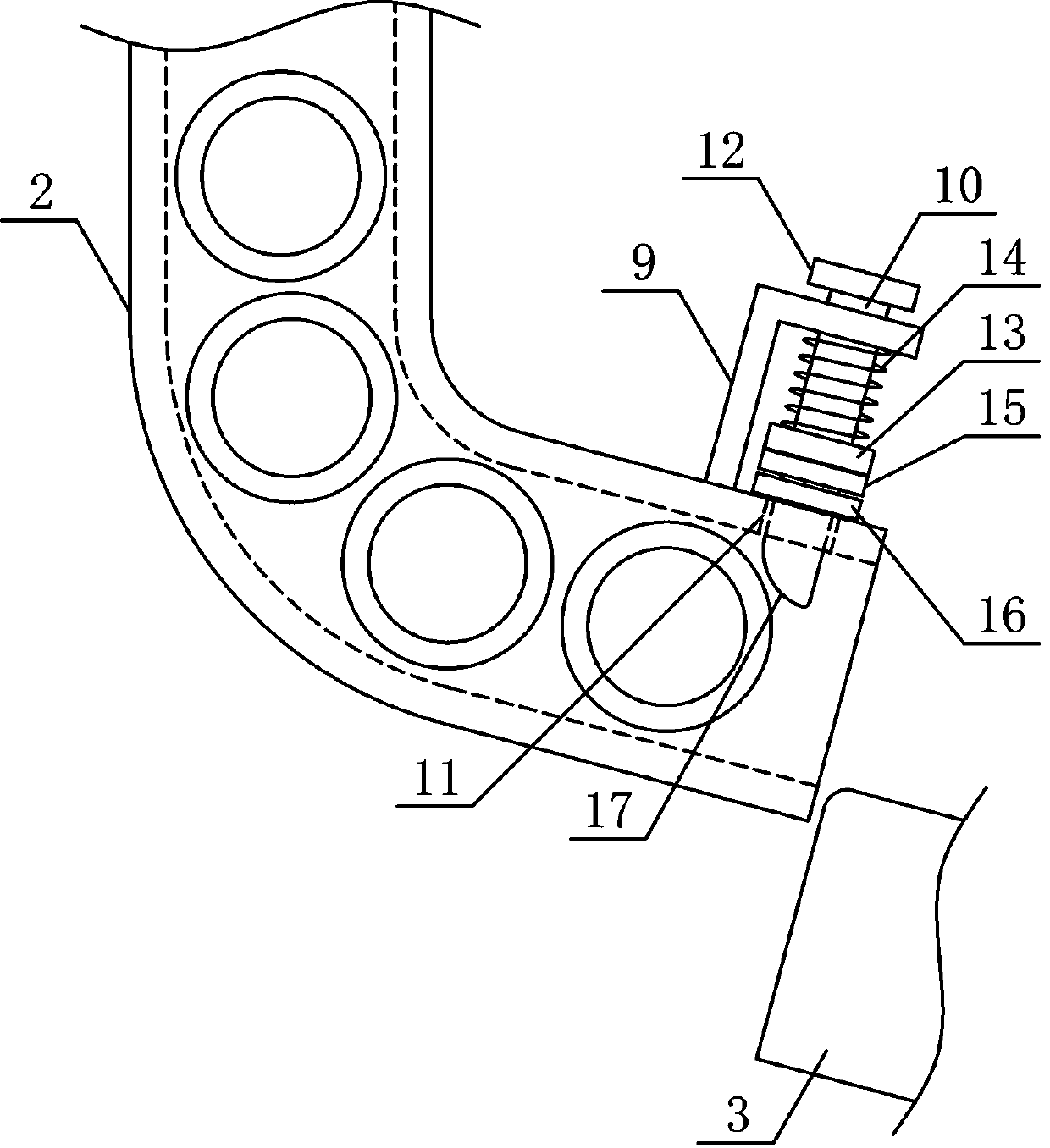 Metal round pipe continuous conveying machining device