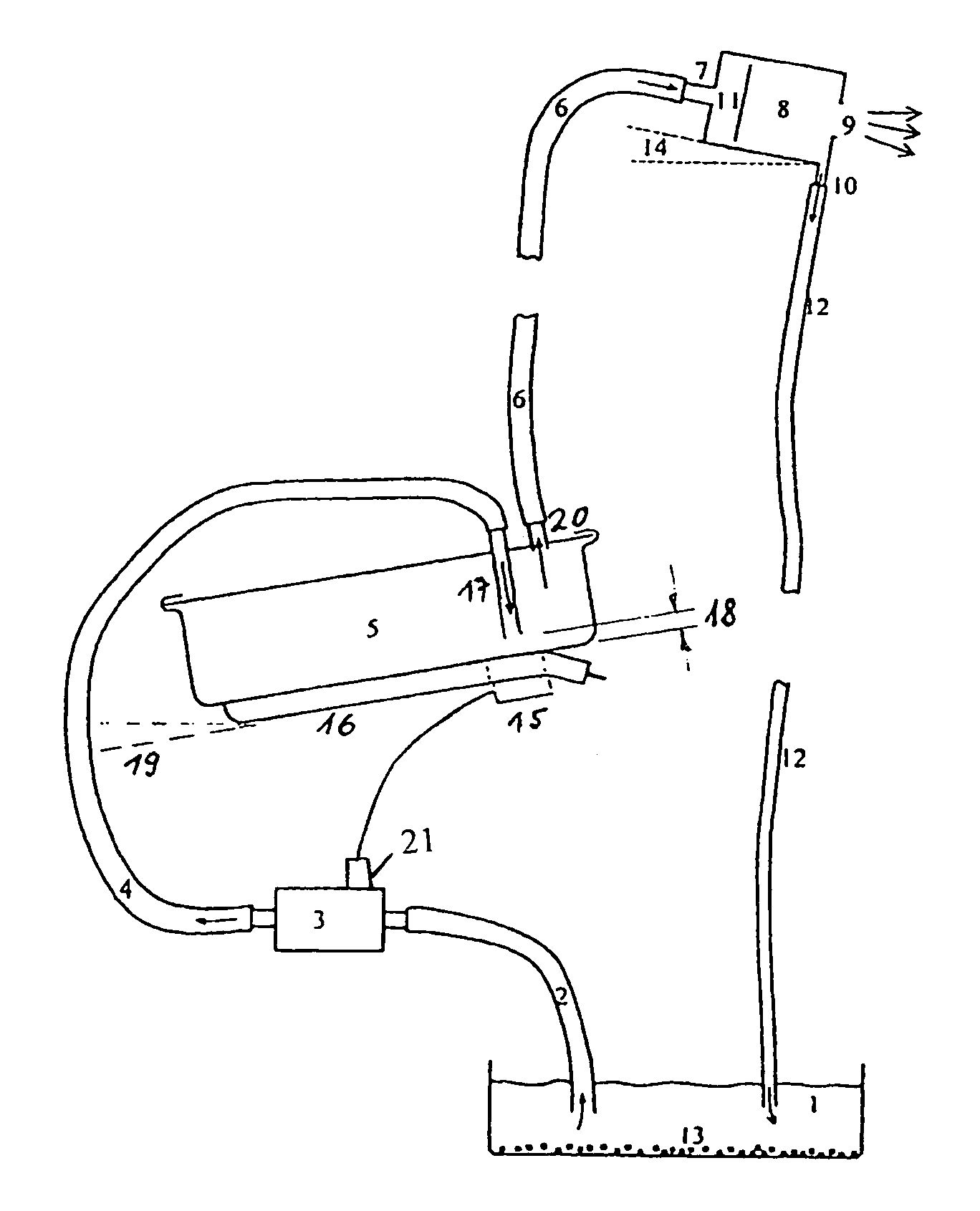 Device for evaporating calciferous water by means of electrical heating