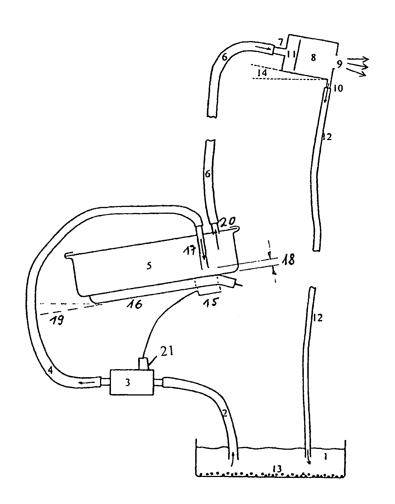 Device for evaporating calciferous water by means of electrical heating