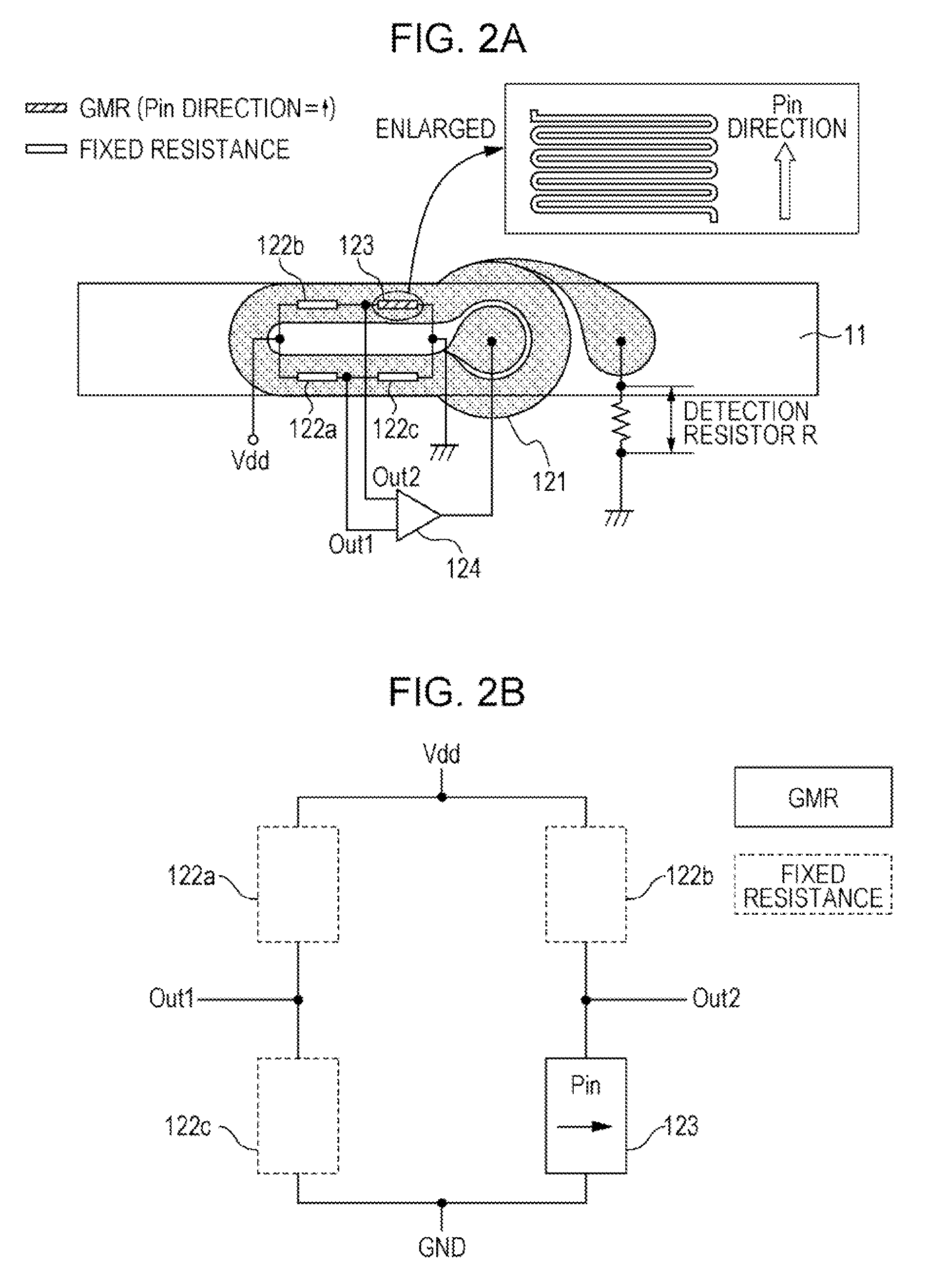 Magnetic sensor and magnetic balance type current sensor utilizing same