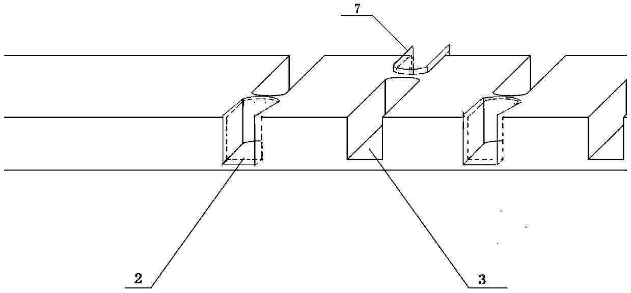 An electrolytic cell positioning conductive row