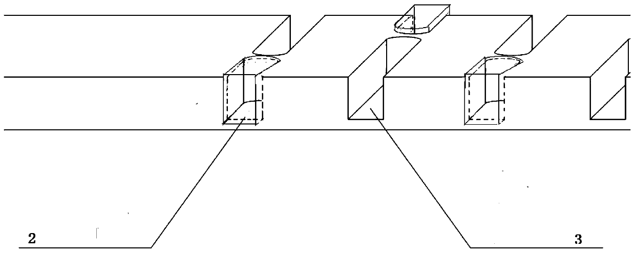 An electrolytic cell positioning conductive row