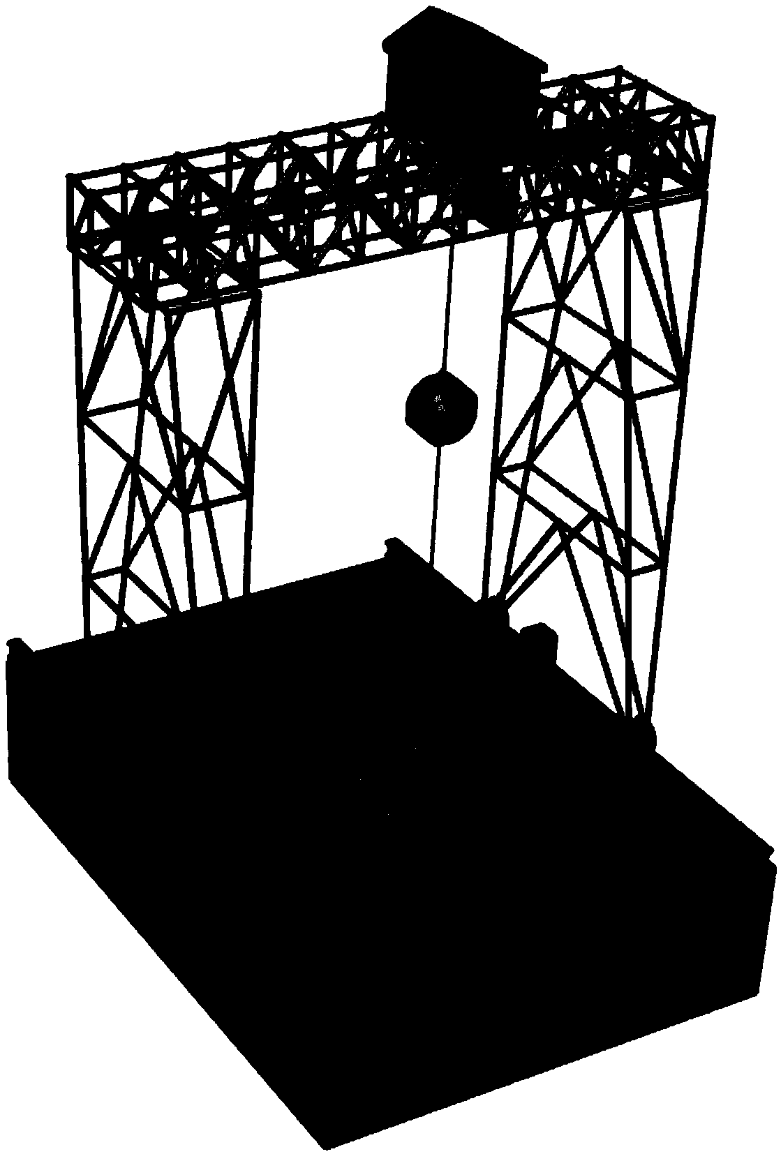 Rope type guided directional impact device for dynamic test of energy dissipater of rock fall protection system