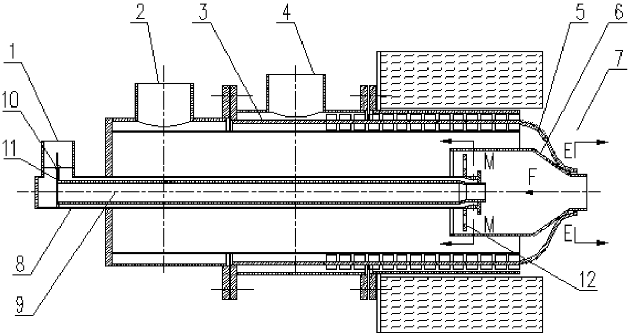 Self pre-heating type high-speed burning nozzle and control method thereof.