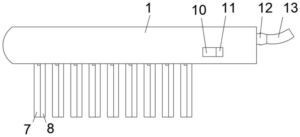 A kind of comb capable of drying hair quickly and using method thereof