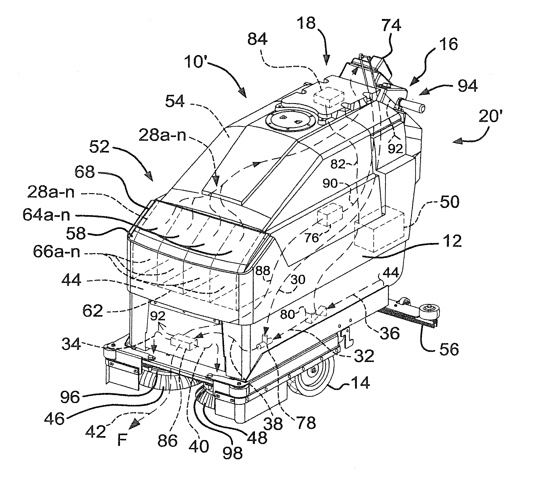 Chemical distribution system for floor cleaning machine