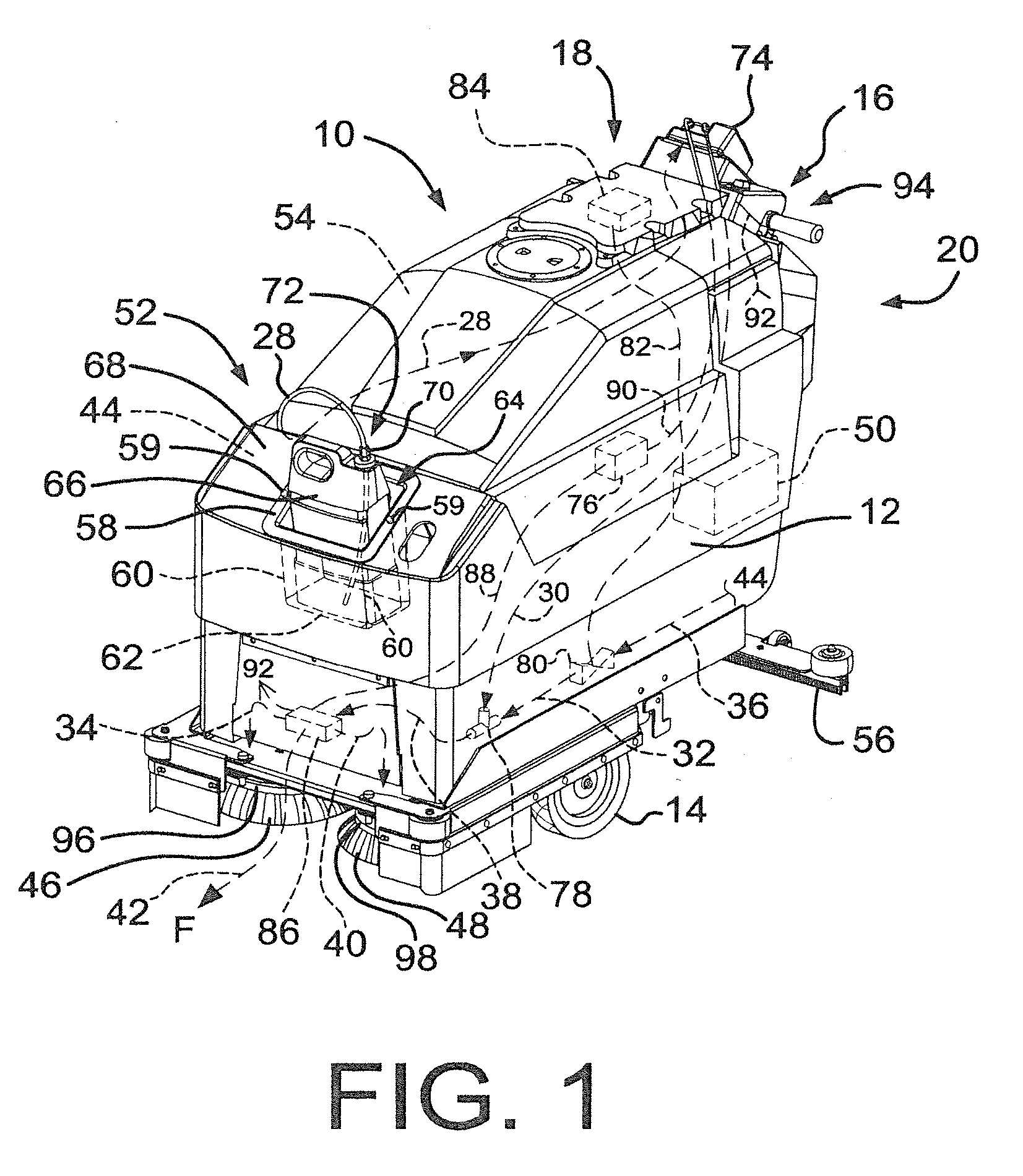 Chemical distribution system for floor cleaning machine