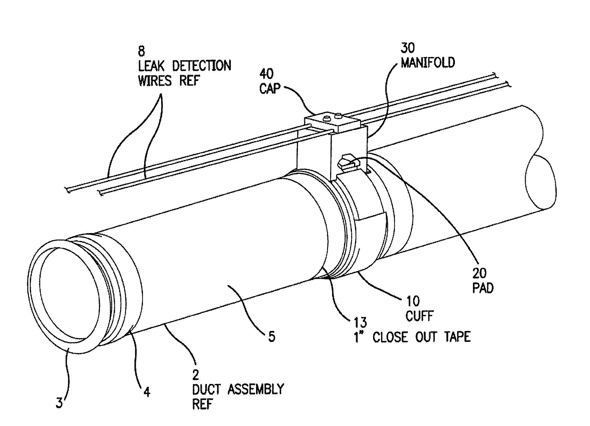 Joint Cover with Manifold for Duct Leak Detection System