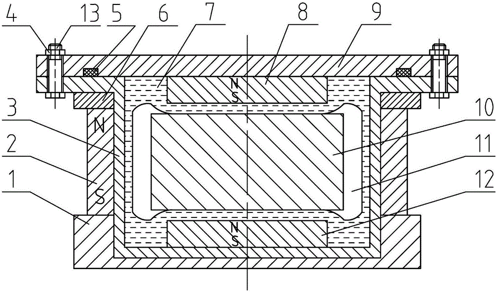 Underfilled magnetic liquid shock absorber adopting first-order buoyancy principle