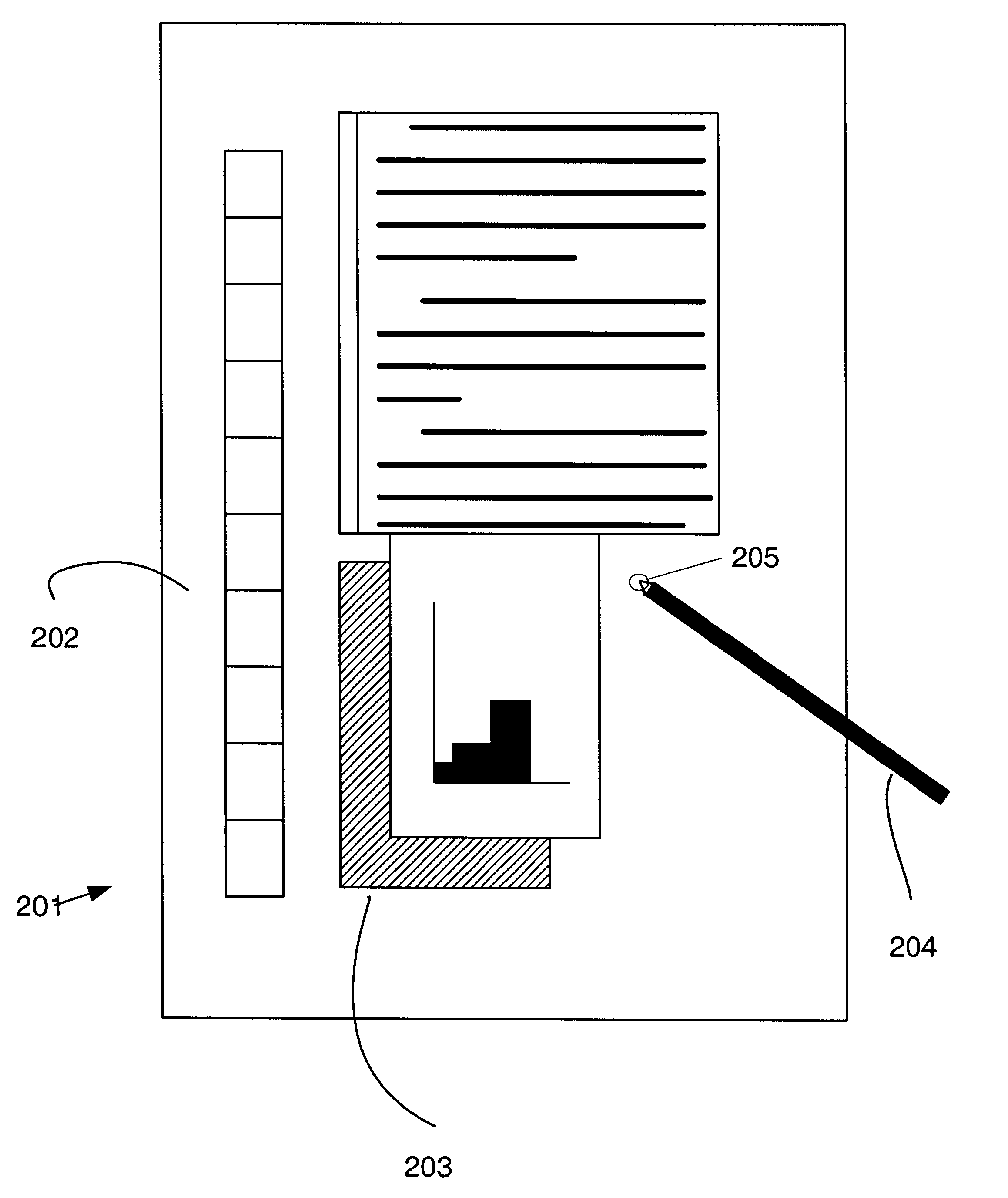 Highlevel active pen matrix