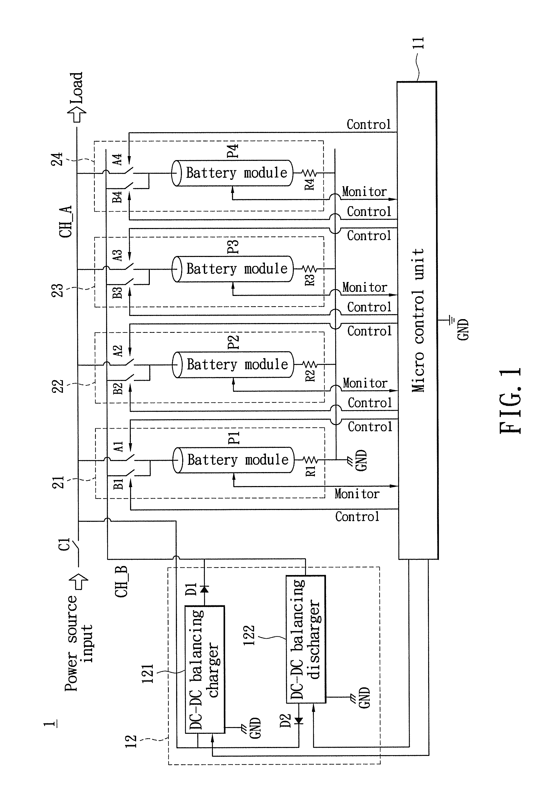 Battery balancing circuit and balancing method thereof and battery activation method