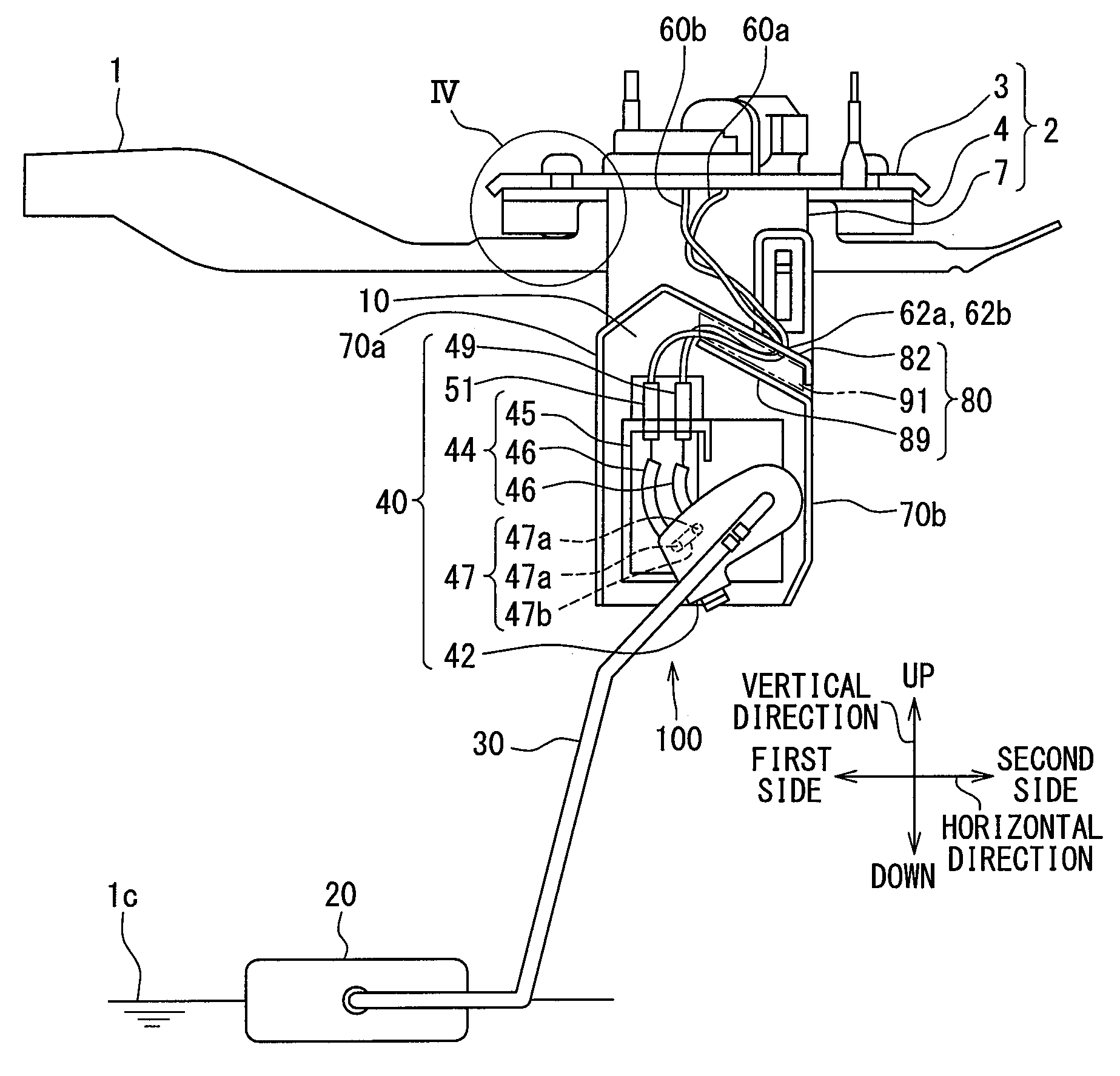 Liquid surface sensing device