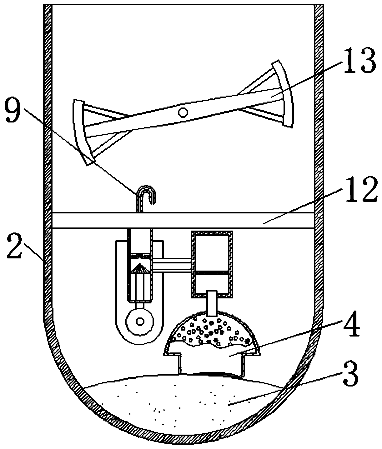 Polyester production alcohol adding device based on gas thermal expansion and cold contraction