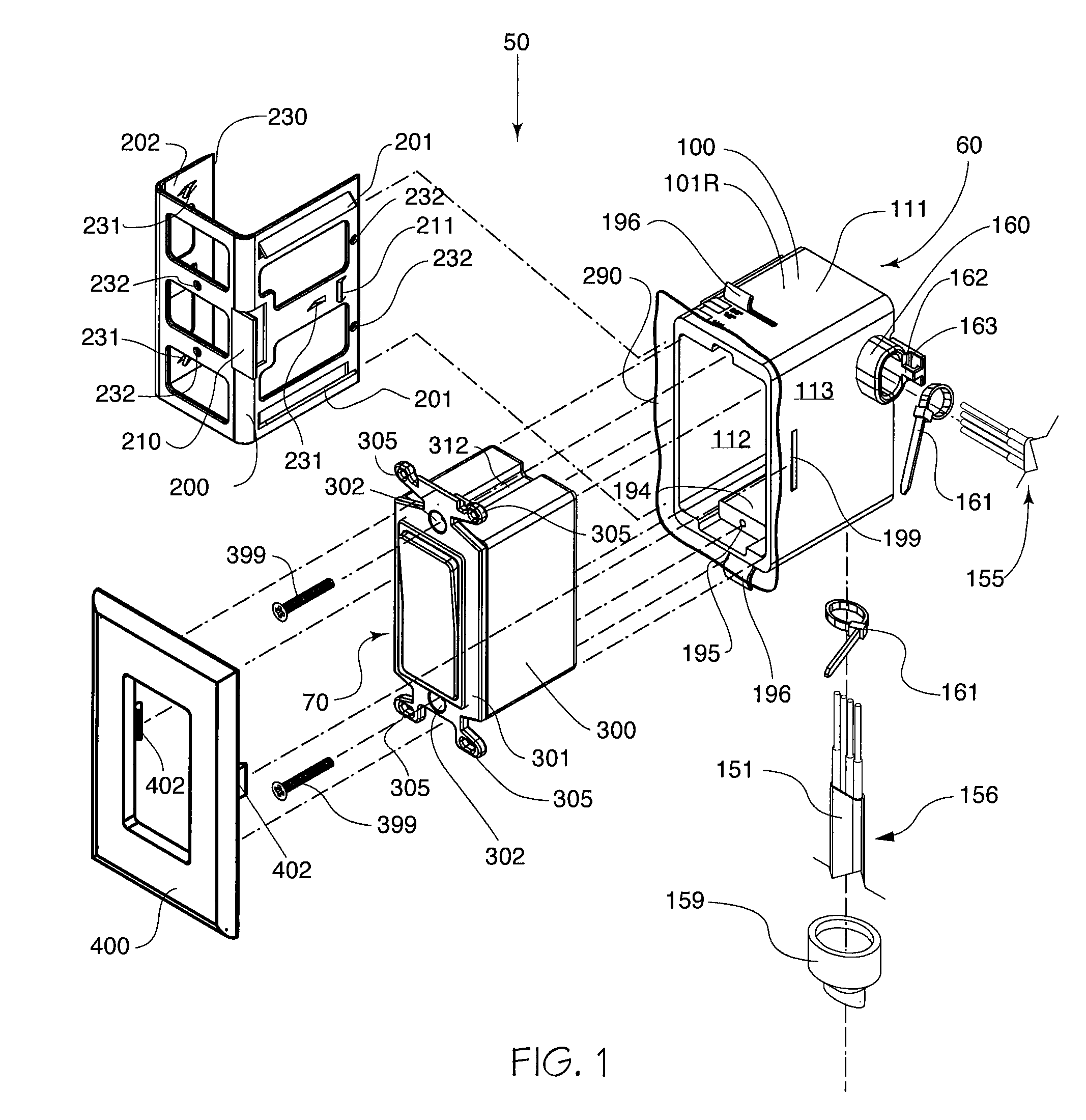 Electrical apparatus having quick connect components