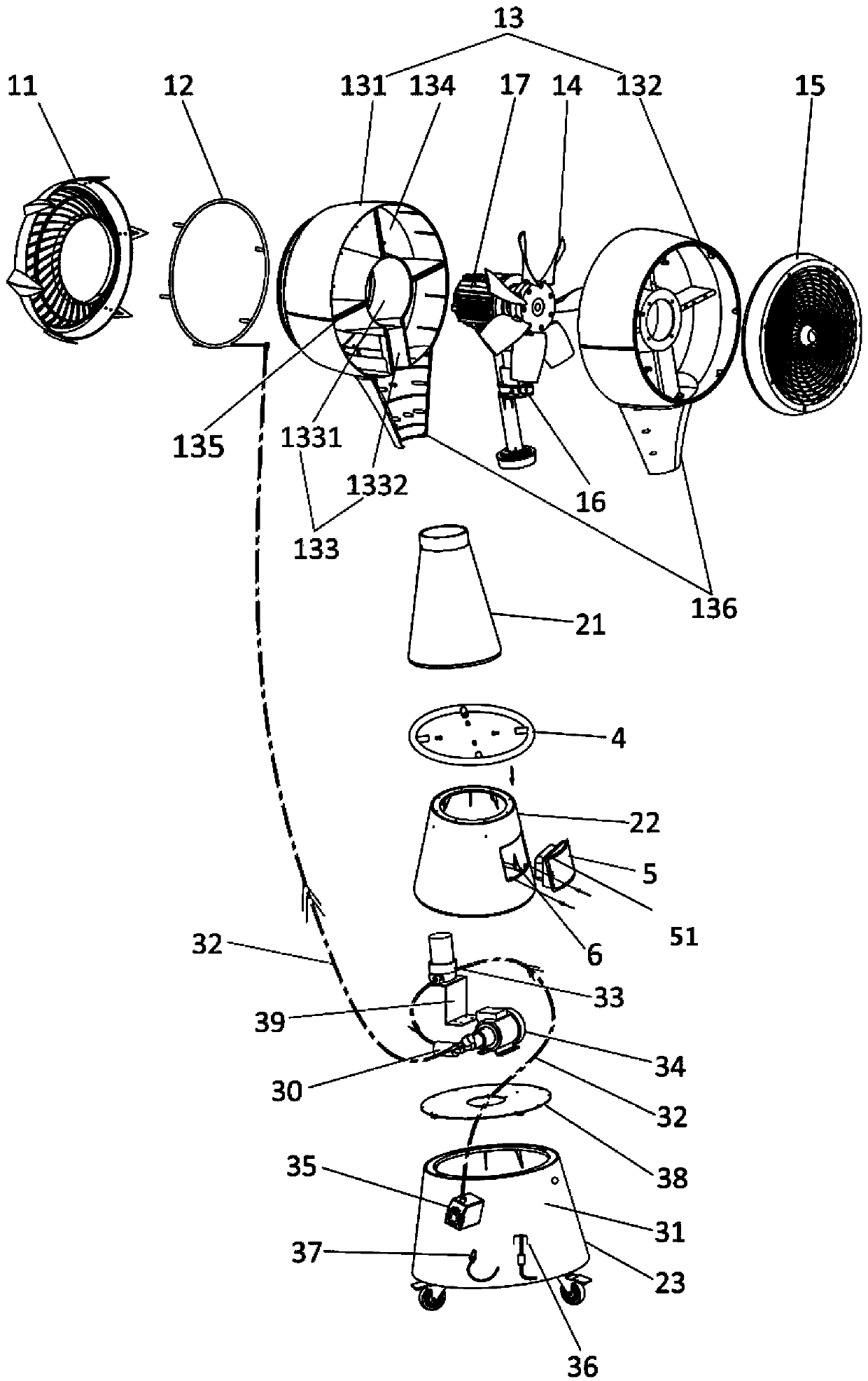 Waterway system and atomization cooling fan