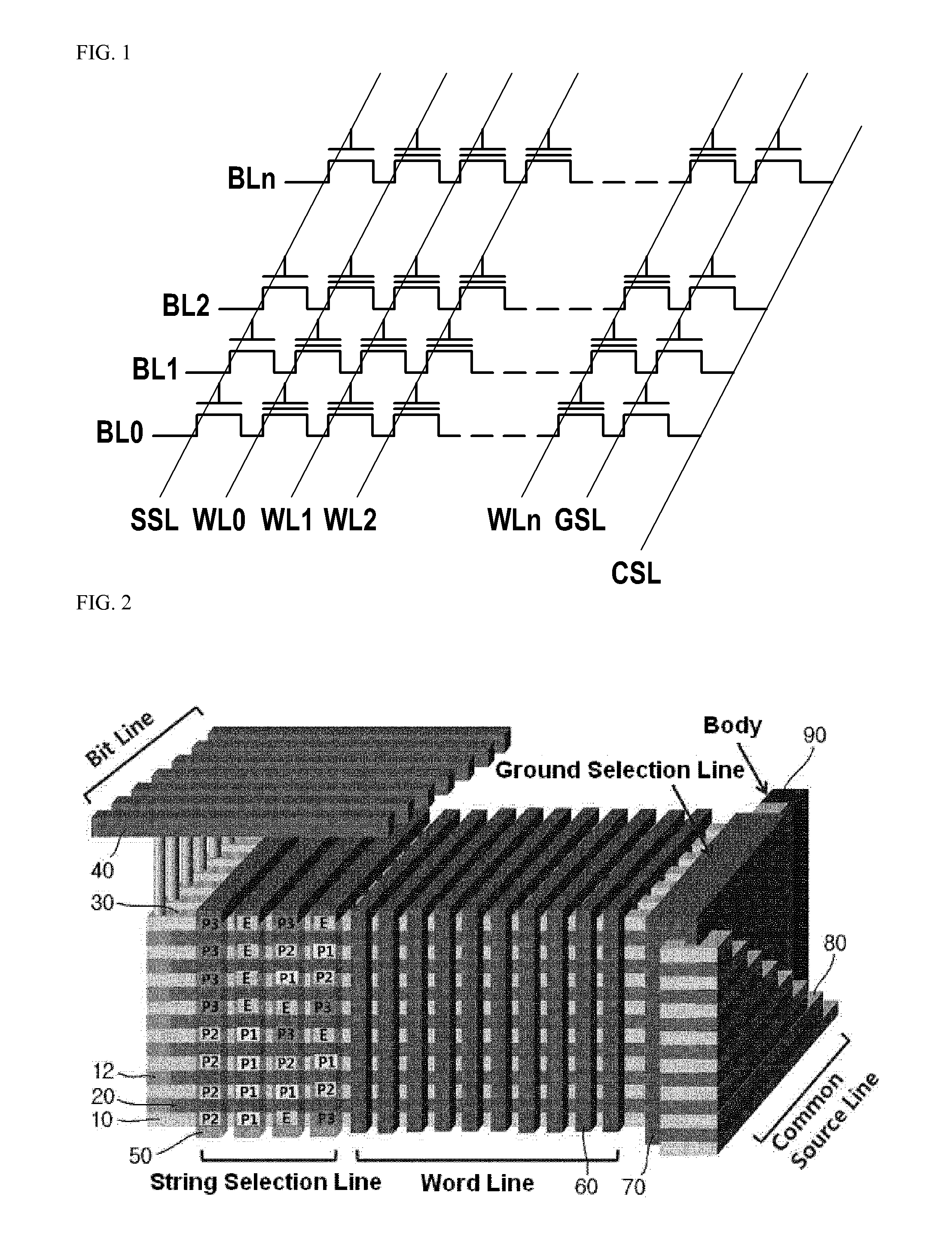 3D stacked NAND flash memory array having SSL status check buildings for monitoring threshold voltages of string selection transistors and methods for monitoring and operating the same