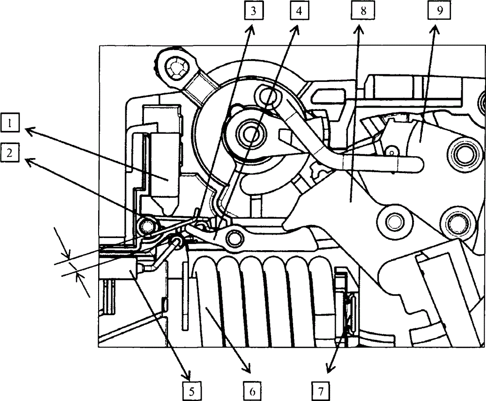 Test device for circuit breaker and circuit breaker with test device