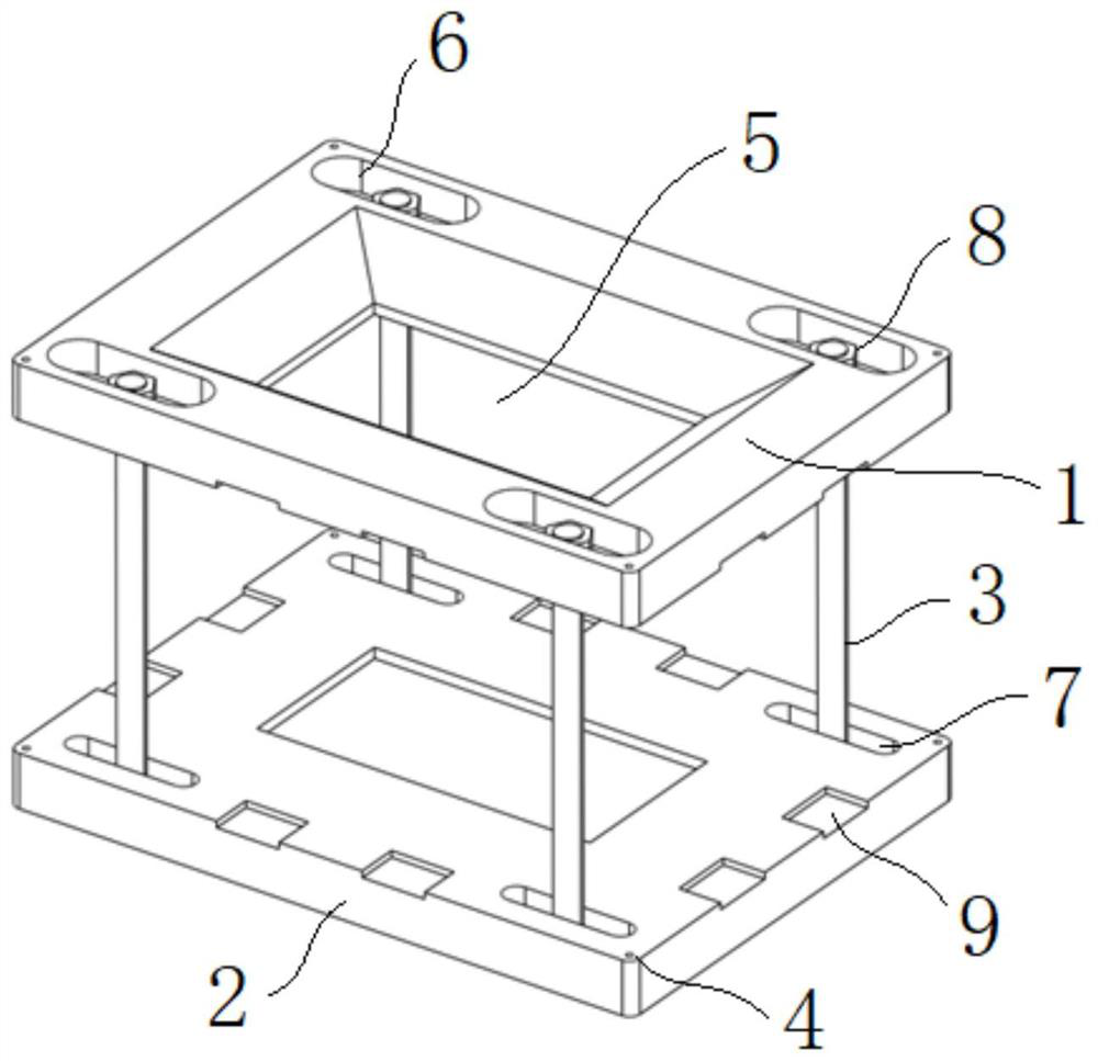 Clamp and device for composite connection of electron beam welding and laser additive manufacturing