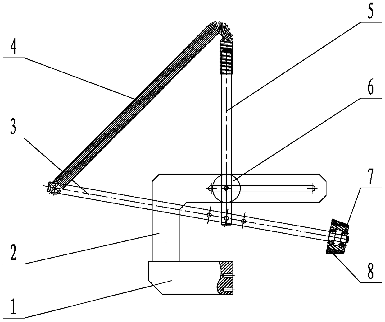 Bag making machine with rummaging film pressing device