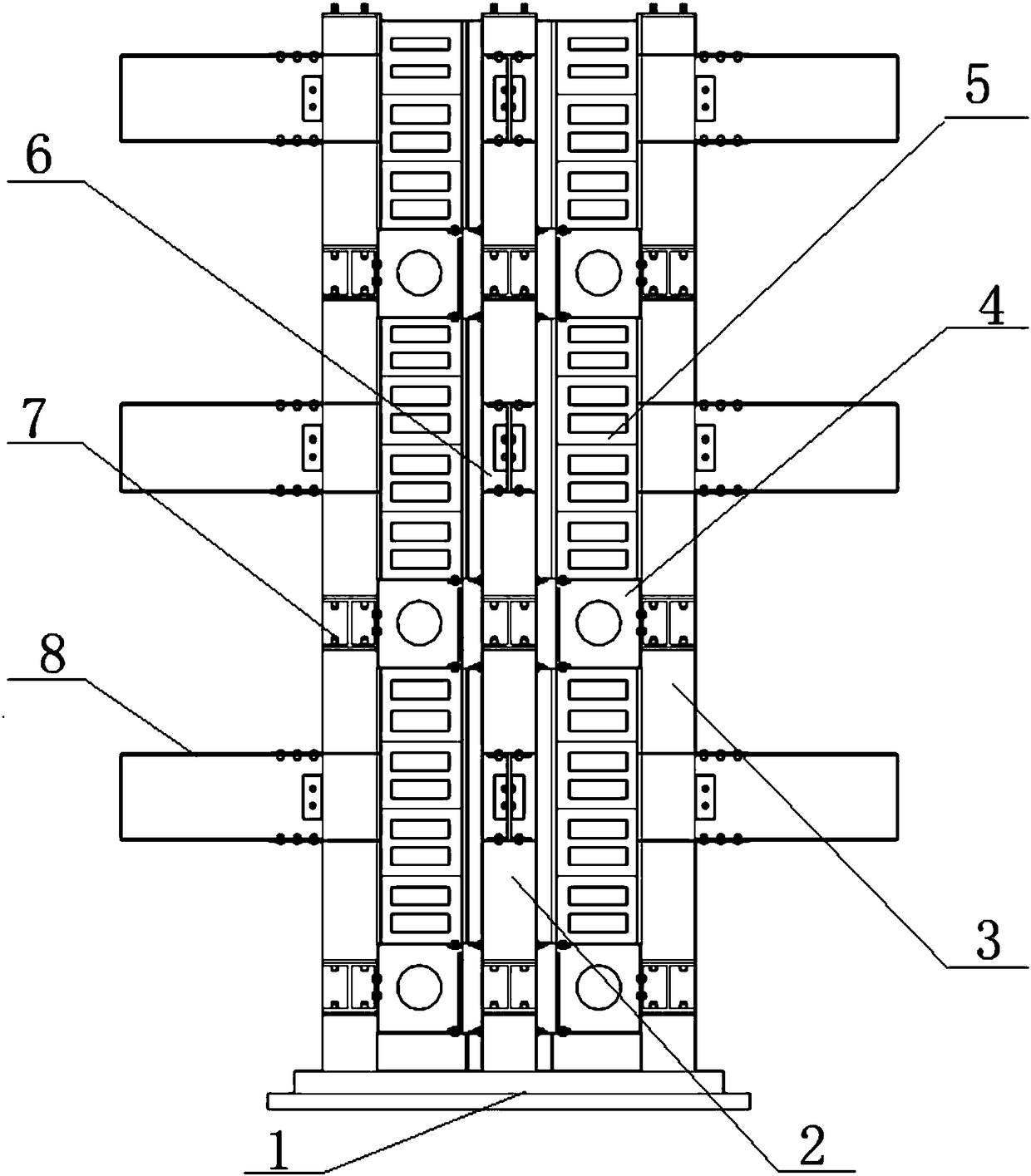 Prefabricated double-energy consumption recoverable square steel tube concrete composite column and installation method thereof