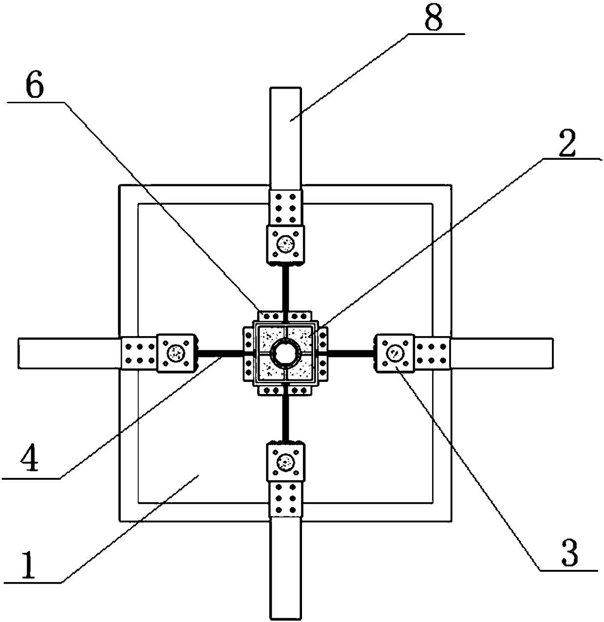 Prefabricated double-energy consumption recoverable square steel tube concrete composite column and installation method thereof