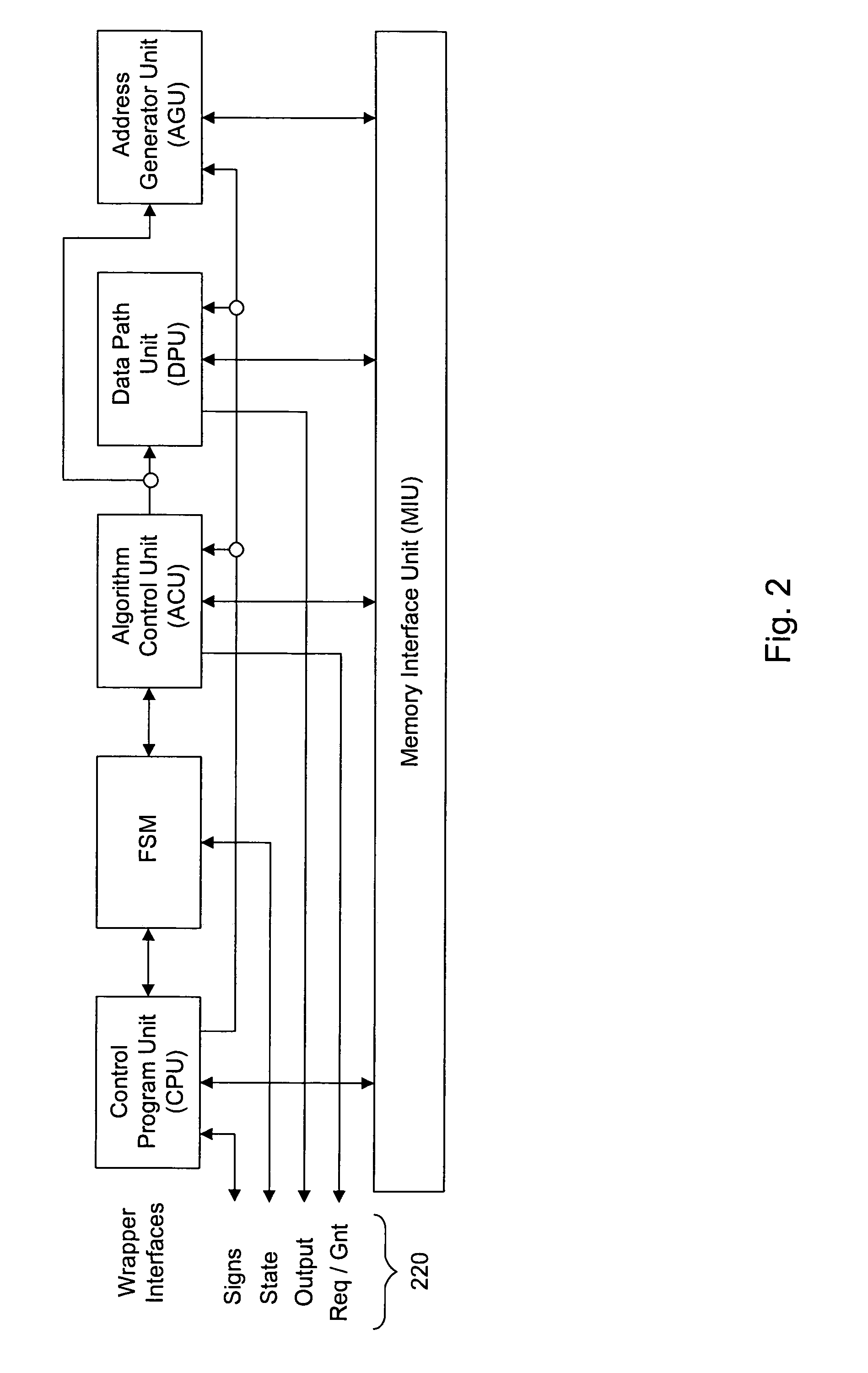 Processing architecture for a reconfigurable arithmetic node