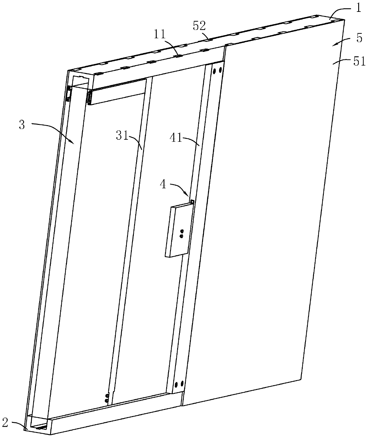 Fabricated type indoor partition wall structure and construction method thereof