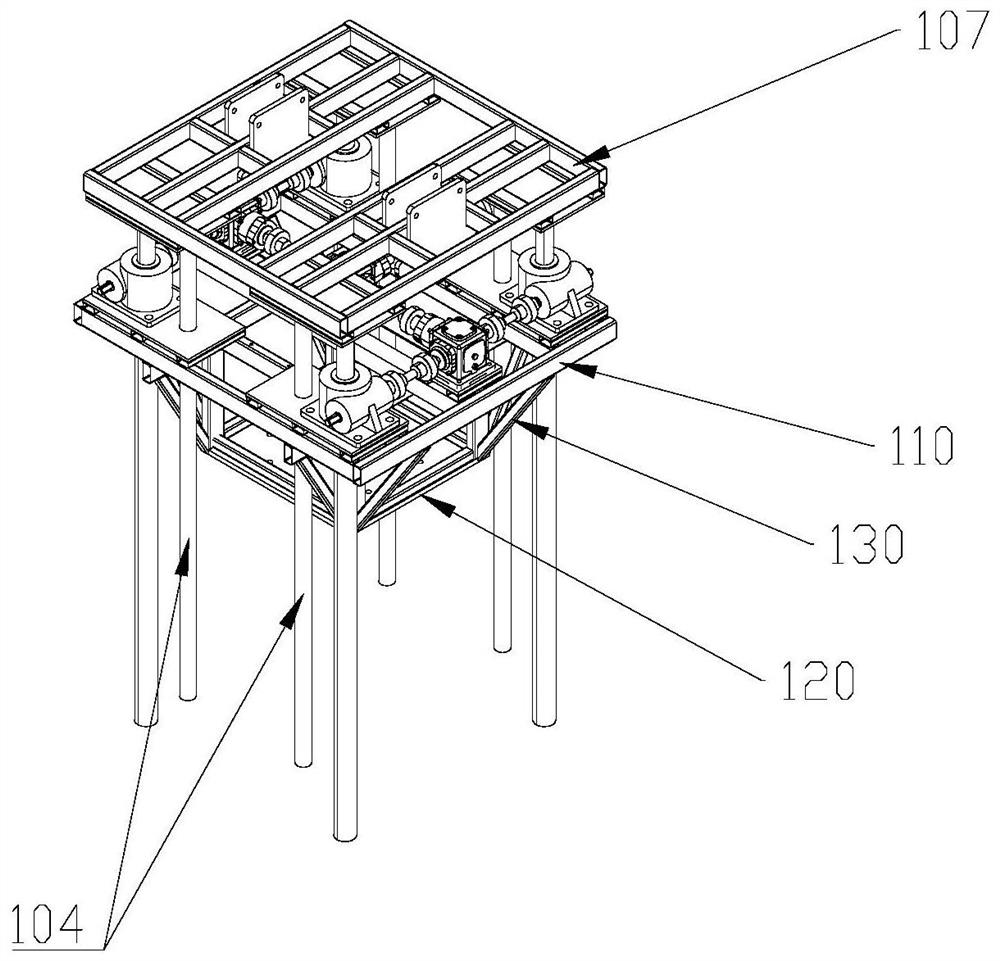 Vortex screw lifting elevator shaft creeping formwork system and operation method thereof