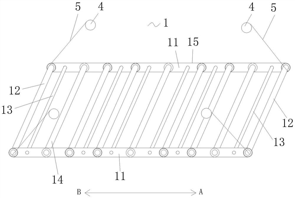 Curved glass washing device and using method