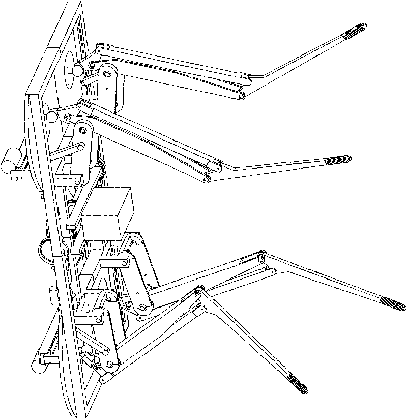 Four-footed walking robot in compound driving mode