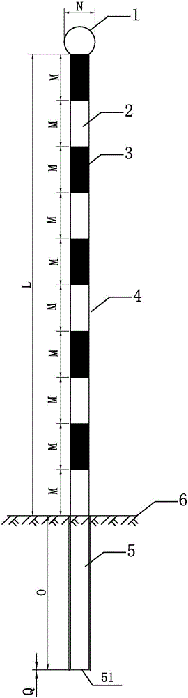 Vehicle travelling boundary inducing rod for low-visibility road