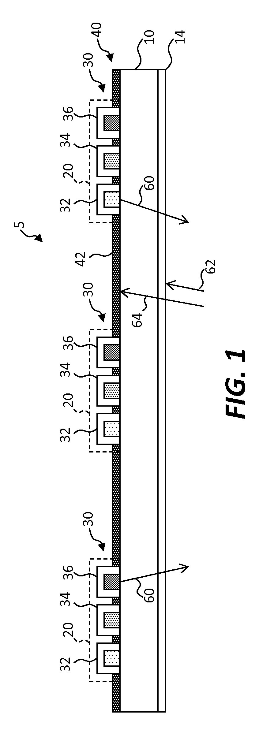 Inorganic-light-emitter display with integrated black matrix