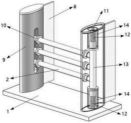 Multi-cylinder serial crankshaft type flow power generating device based on galloping effect