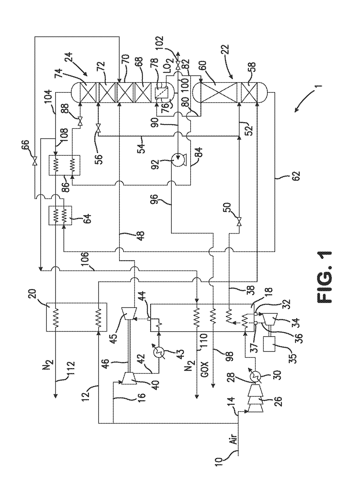 Air separation method and apparatus