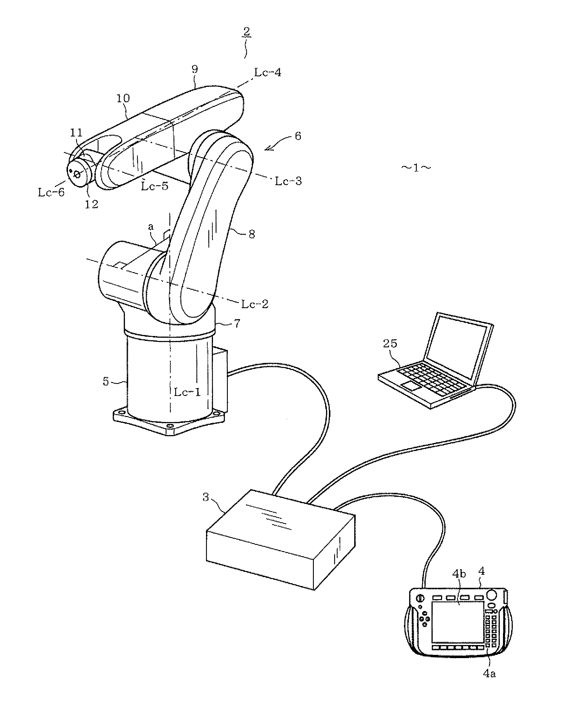 Method of detecting an inter-axis offset of 6-axis robot