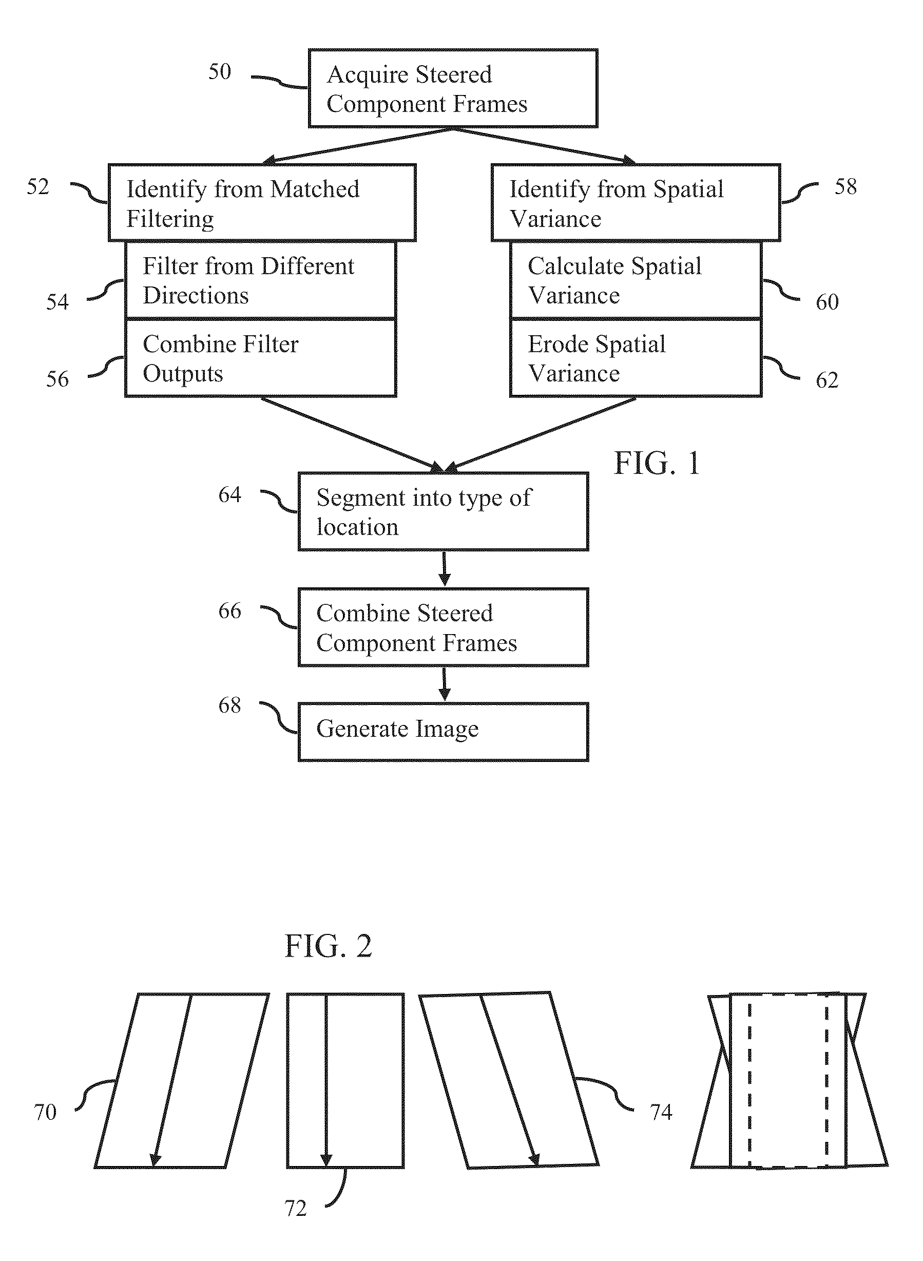 Component frame enhancement for spatial compounding in ultrasound imaging